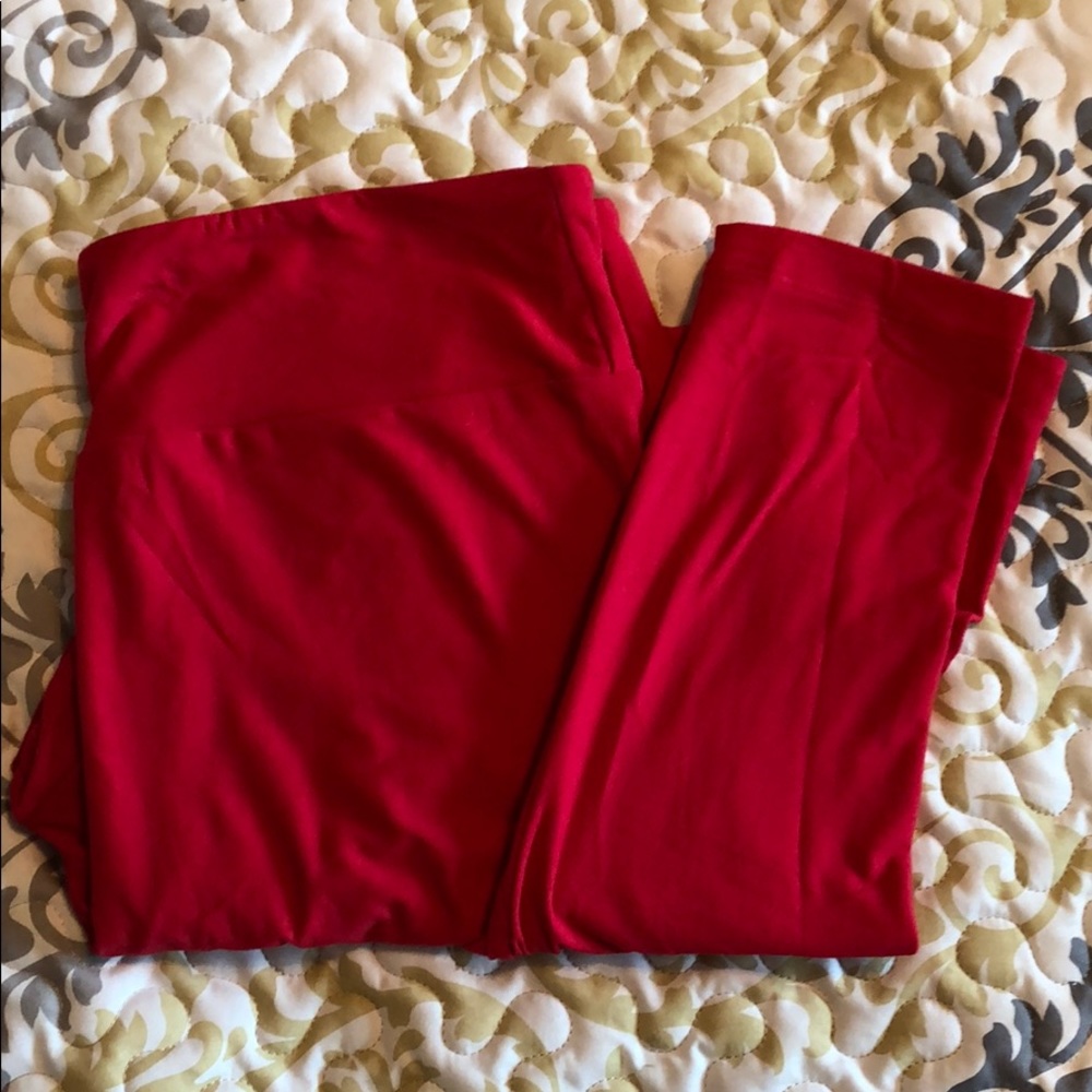 Solid Red Lularoe TC leggings
